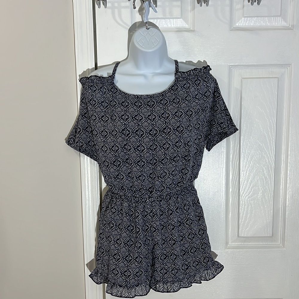 NWOT Ella Moss girls Slit Shoulder Chiffon Romper size 14